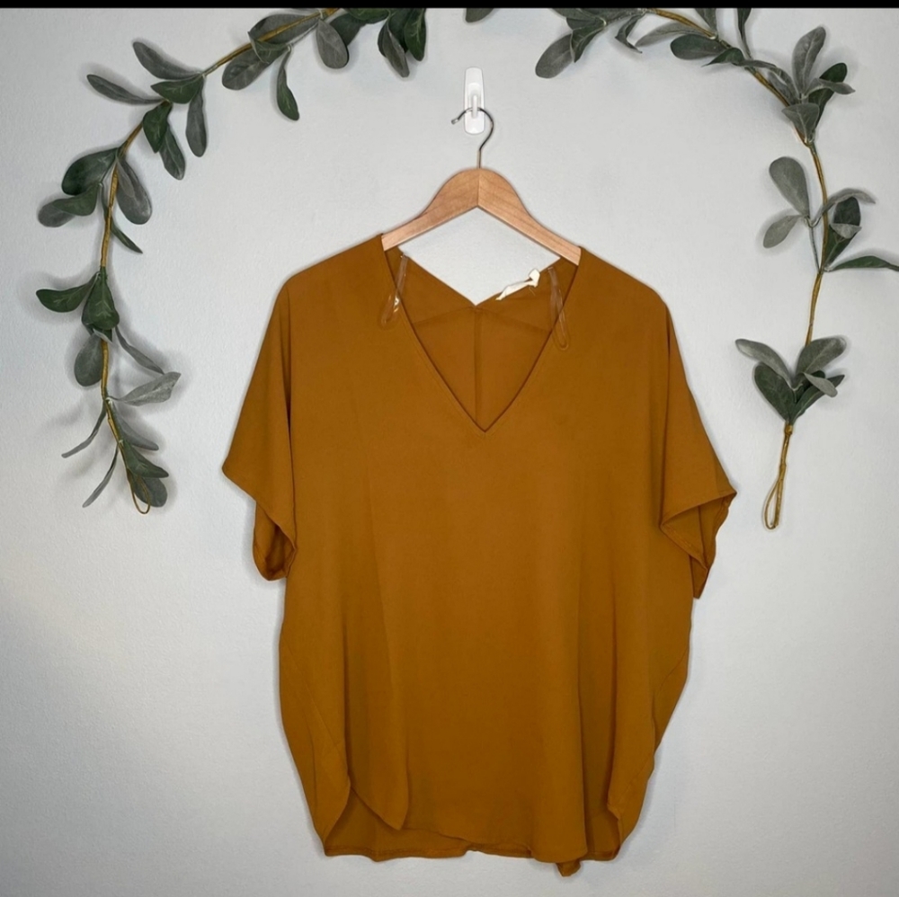 Mustard Short Sleeve Blouse